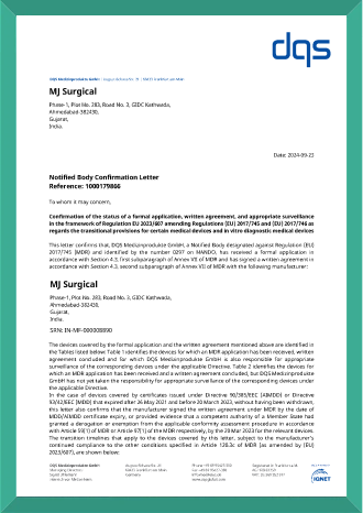 CE extenstion certificate